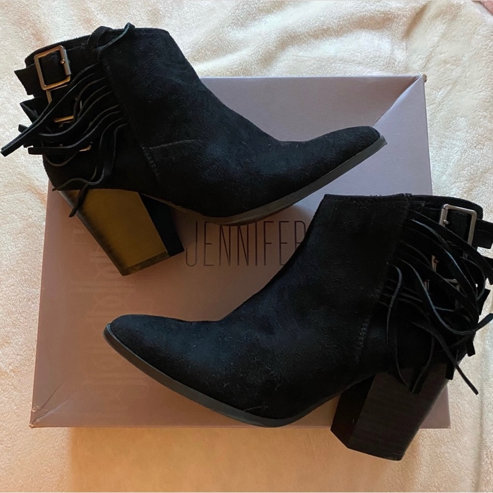 Jennifer Lopez Women’s Black Suede Heels/Boots size 6.5